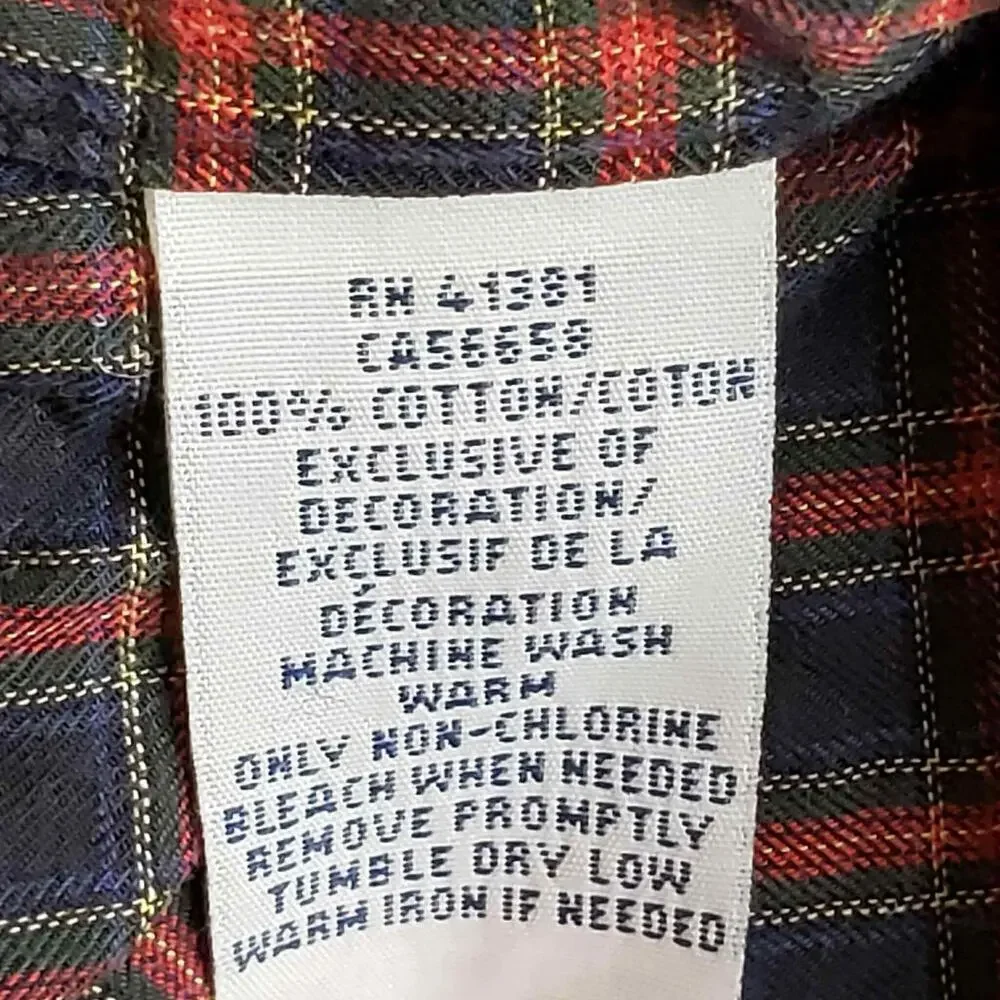 Polo Ralph Lauren Oxford Men’s Size Large Black Red Plaid LS Button Down Shirt